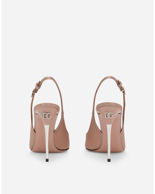 Slingbacks En Satin Dolce & Gabbana en coloris White