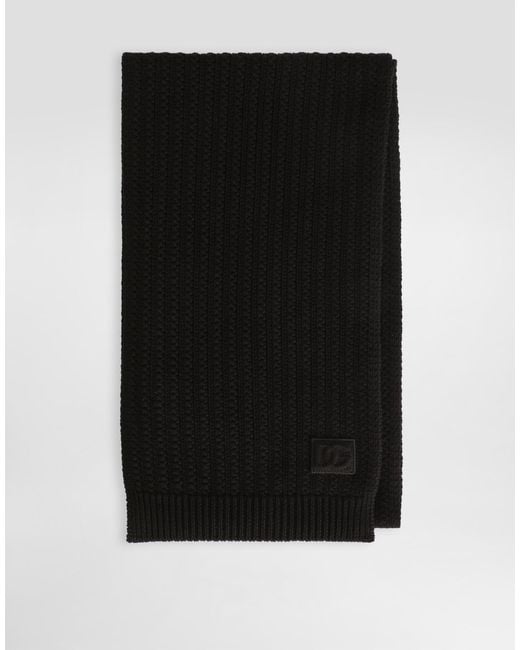 Dolce & Gabbana Strickschal Mit Zopfmuster in Black für Herren
