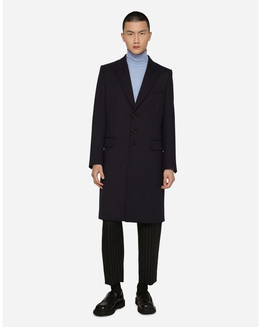 Dolce & Gabbana Blue Extra-Fine Cashmere And Silk Turtleneck Sweater for men