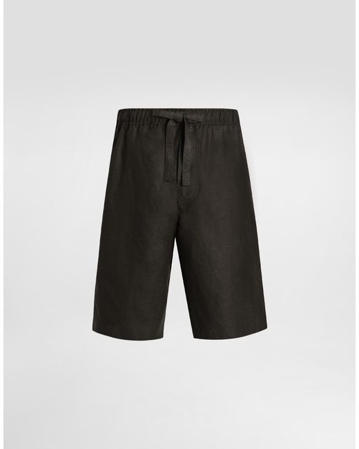 Dolce & Gabbana White Linen Fabric Shorts for men