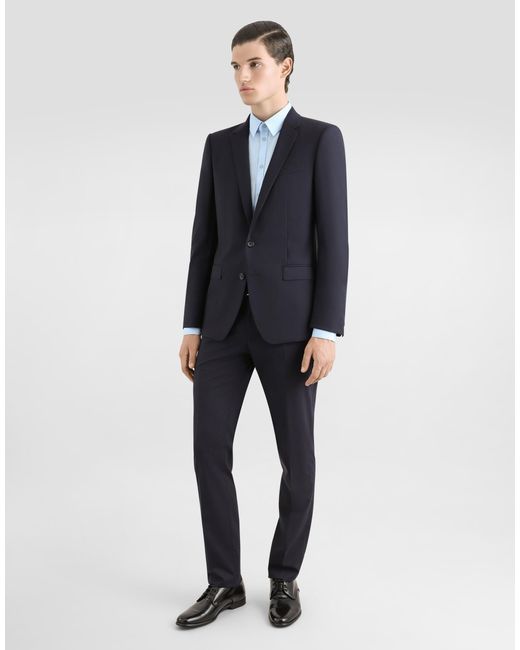 Dolce & Gabbana Black Stretch Wool Martini-Fit Suit for men