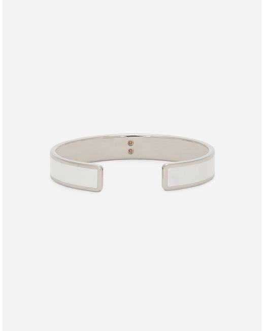 Dolce & Gabbana Metallic Logo-Plaque Cuff Bracelet
