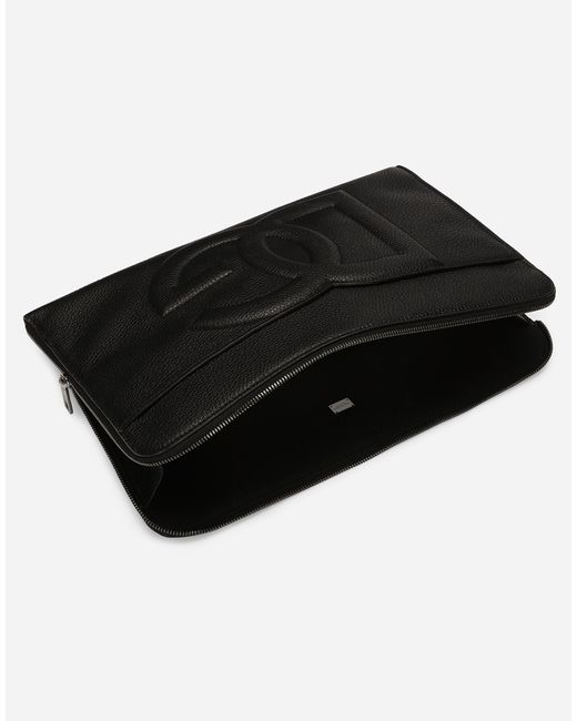 メンズ Dolce & Gabbana ディアスキン ラージ ポーチ Black