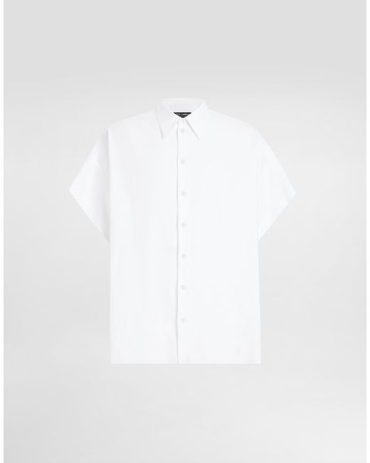 Dolce & Gabbana Hemd Mit Weiten Ärmeln Aus Leinen in White für Herren