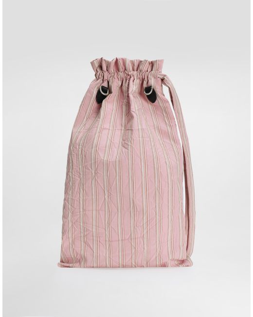 Dolce & Gabbana Pink Striped Froissé Crossbody Bag for men