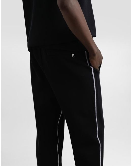 Dolce & Gabbana Hose Aus Jersey Mit Print Und Stickerei in Black für Herren