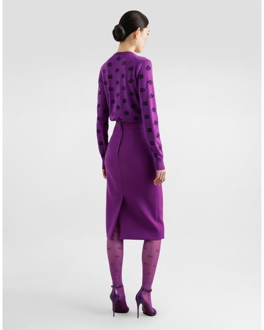 Dolce & Gabbana Purple Wool And Silk Pullover