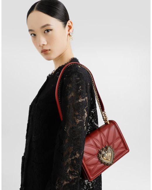 Dolce & Gabbana Red Medium Devotion Shoulder Bag