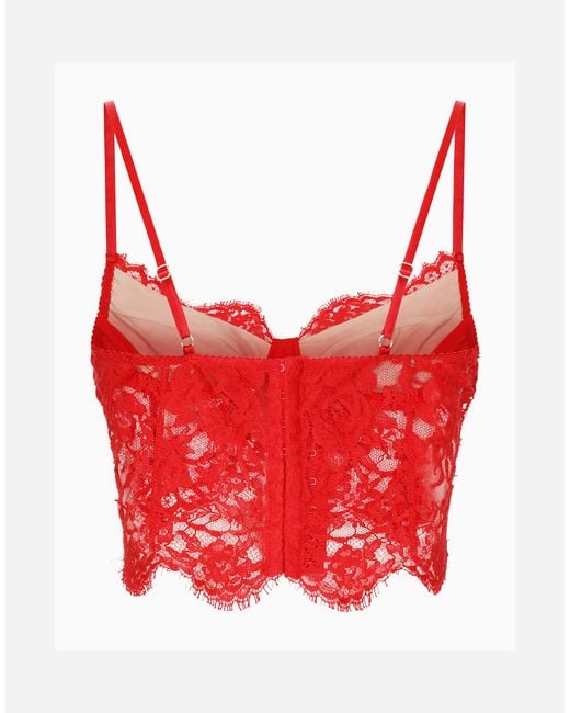 Dolce & Gabbana Red Top Con Reggiseno