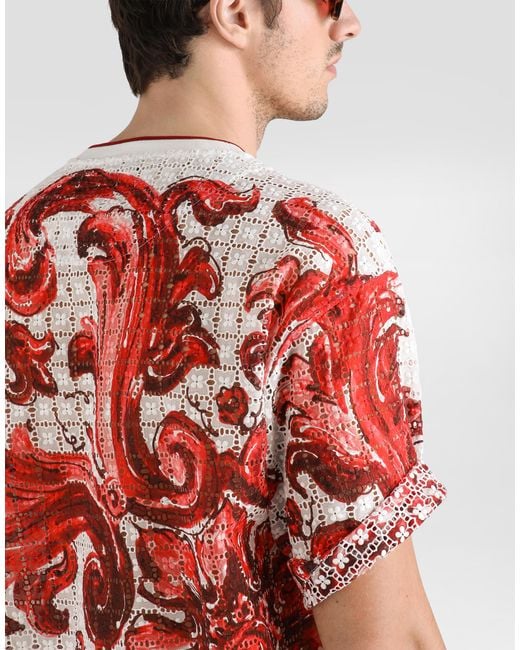 Dolce & Gabbana Red T-Shirt M/Corta Giro for men