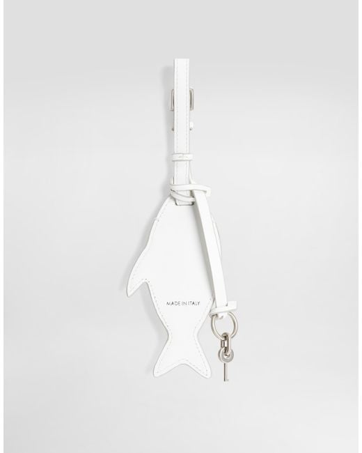 Dolce & Gabbana White Portachiavi Pelle for men