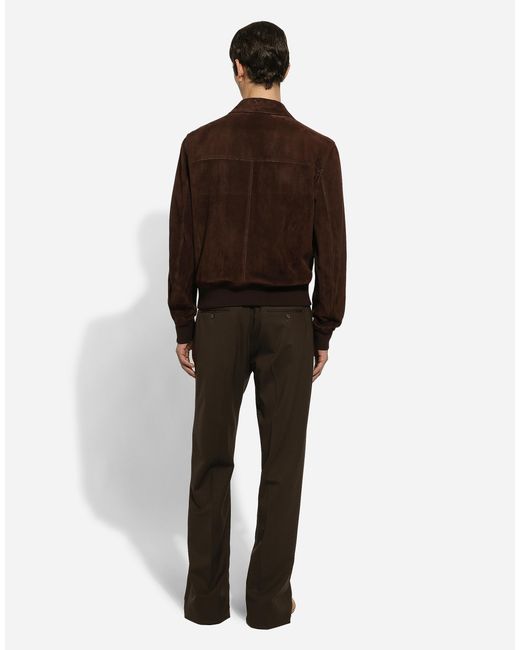 Dolce & Gabbana Brown Dolce & Gabbana Suede Jacket for men