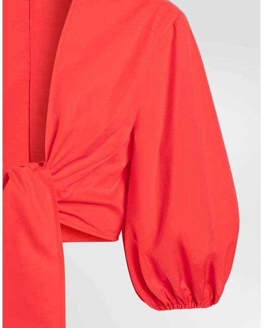 Dolce & Gabbana Red Cotton Poplin Top