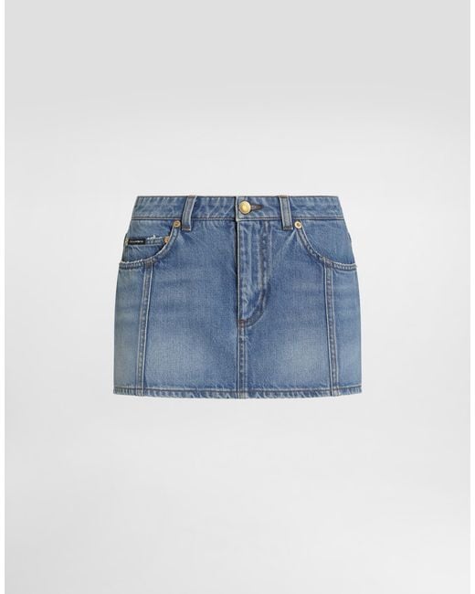 Dolce & Gabbana Blue Denim Miniskirt
