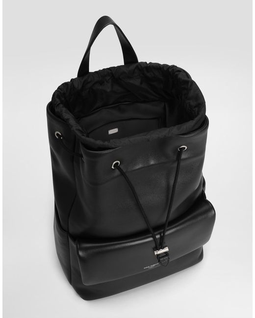 Dolce & Gabbana Rucksack Aus Kalbsnappaleder in Black für Herren
