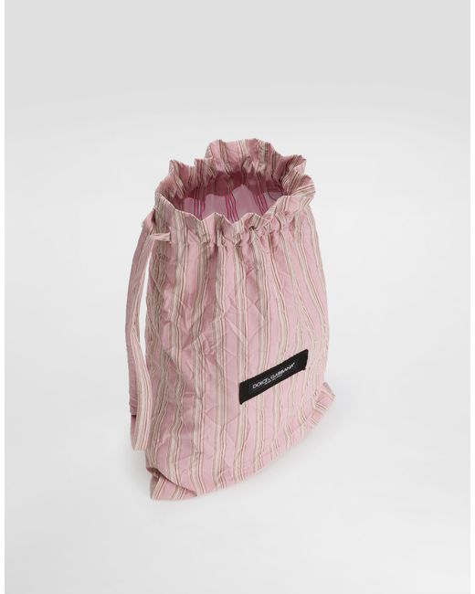 Dolce & Gabbana Pink Striped Froissé Crossbody Bag for men