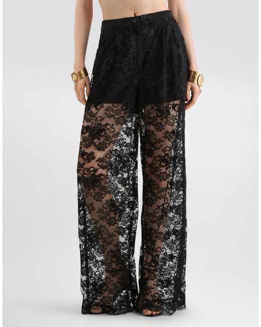 Dolce & Gabbana Black Lace Trousers