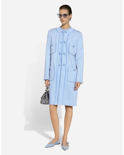 Dolce & Gabbana ラッセルツイード シングルブレスト コート Blue