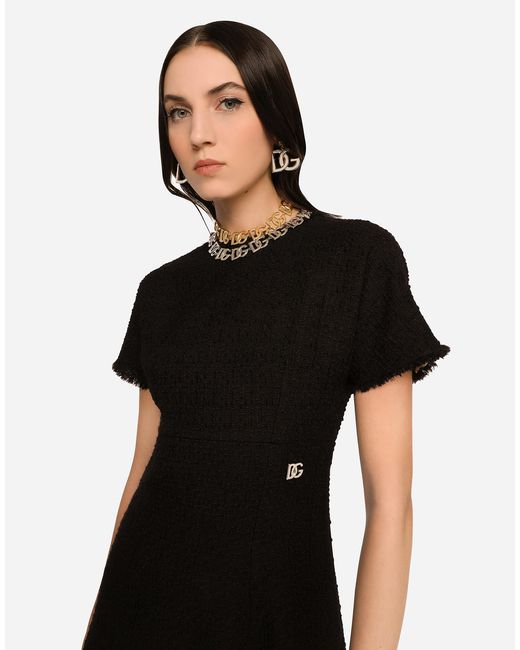 Dolce & Gabbana ミディドレス Rachel ツイード Dgロゴ Black