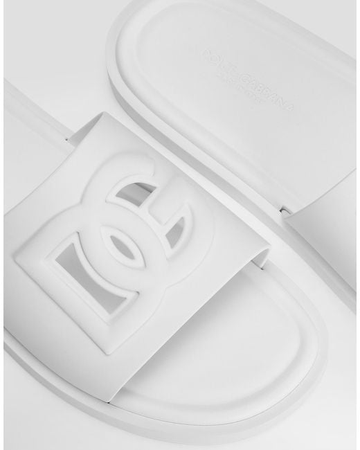 Dolce & Gabbana White Dg Cutout Slides for men
