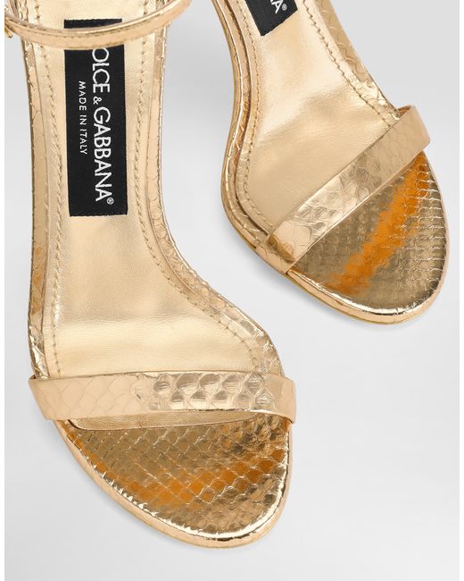 Dolce & Gabbana Natural Sandalette Aus Pythonleder