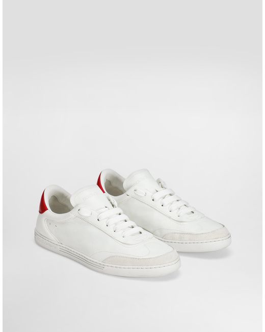 Dolce & Gabbana White Saint Tropez Light Calfskin Sneakers
