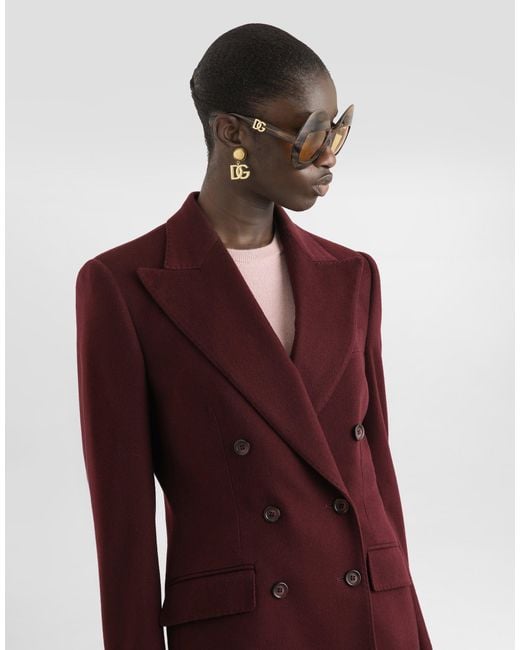 Dolce & Gabbana Purple Double-Breasted Cashmere Jacket
