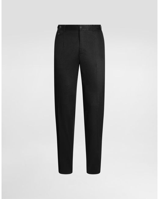 Dolce & Gabbana Black Cotton Gabardine Trousers for men