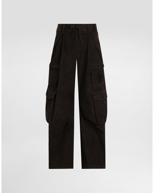 Dolce & Gabbana Faille Cargo Trousers in Black für Herren