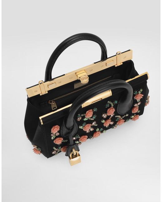 Dolce & Gabbana Black Embroidered Marlene Day Mini Bag