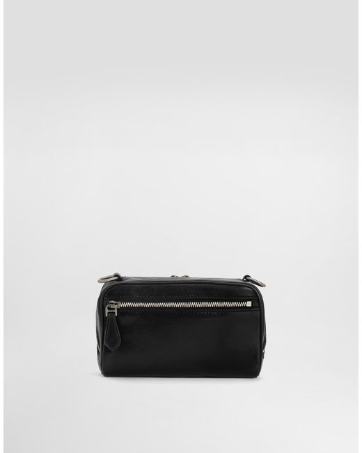 Dolce & Gabbana Black Lock Tempesta Calfskin Crossbody Bag for men