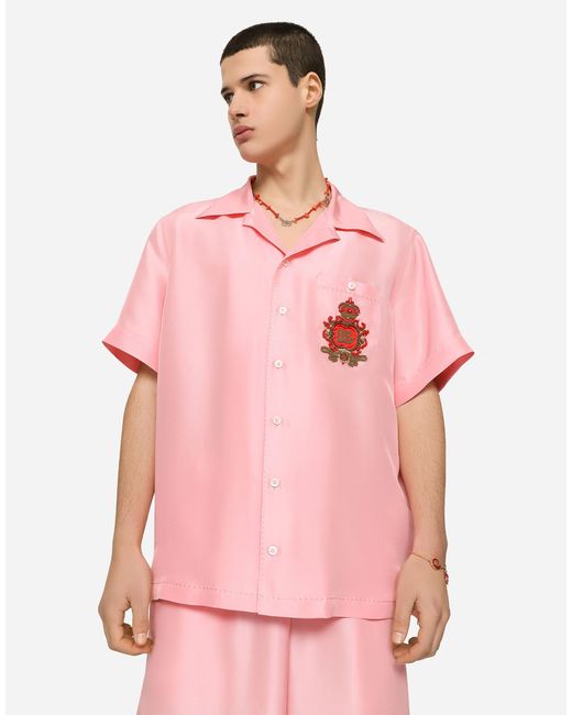 Bermuda de jogging en soie Soie Dolce & Gabbana pour homme en coloris Rose Homme Vêtements Shorts Shorts casual 