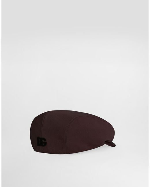 Dolce & Gabbana Brown Wool Poplin Flat Cap for men
