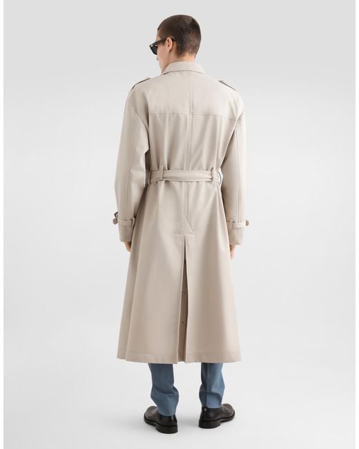 Dolce & Gabbana メンズ ナチュラル Double-Breasted Trench Coatの