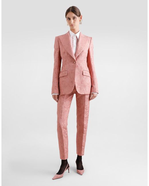 Dolce & Gabbana Pink Oversize Cotton Poplin Shirt With Lace Appliqués