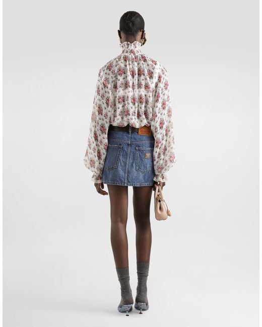 Dolce & Gabbana Blue Denim Skirt