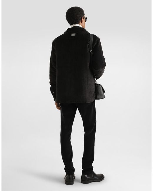 Dolce & Gabbana Black Cotton And Cashmere Regular Trousers for men