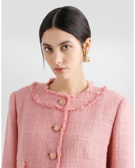 Dolce & Gabbana Pink Tweed Jacket