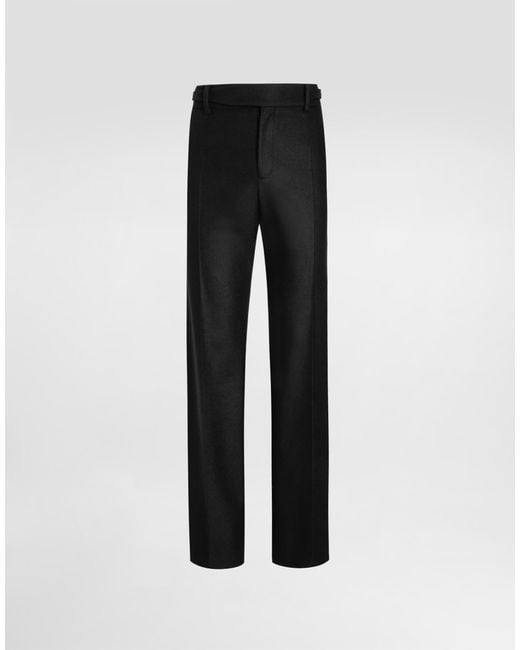 Dolce & Gabbana Black Wool Trousers for men