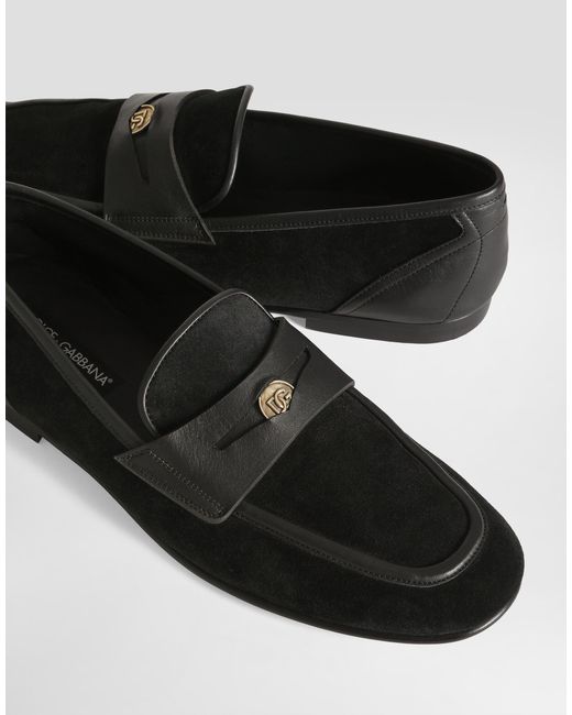 Dolce & Gabbana White Split Calfskin Slipper for men
