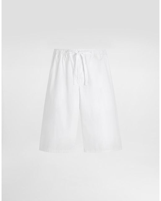 Dolce & Gabbana White Vanity Cotton Bermuda Shorts for men