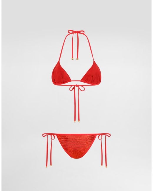 Dolce & Gabbana Red Triangle Bikini