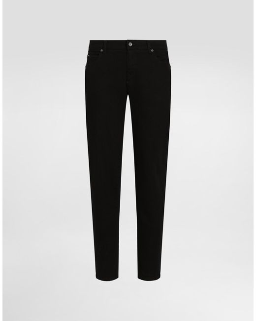 メンズ Dolce & Gabbana ジーンズ レギュラーフィット ストレッチ ウォッシュドブラック Black