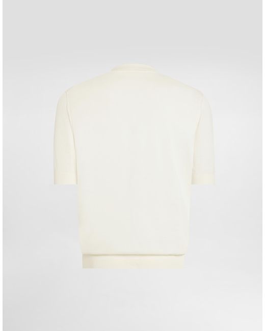 Dolce & Gabbana Natural Fine-Gauge Cashmere Polo Shirt for men