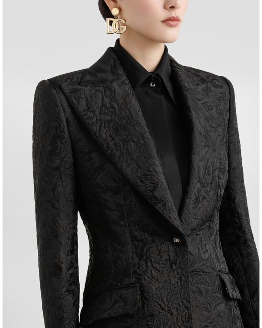 Dolce & Gabbana Black Turlington Brocade Jacket