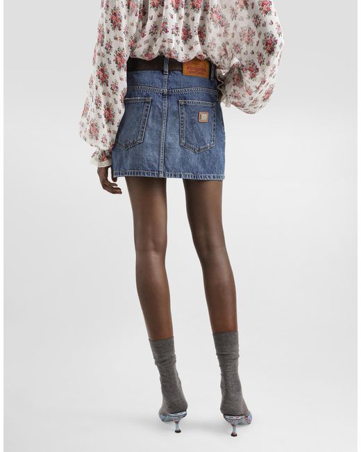Dolce & Gabbana Blue Denim Skirt