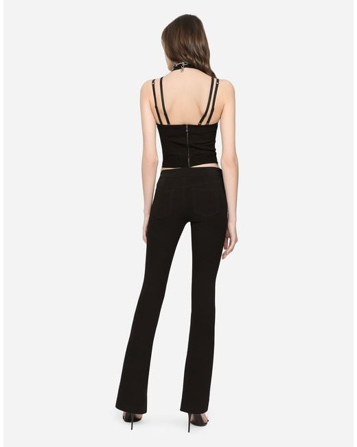 Dolce & Gabbana 5-pocket Jersey Pants With Dg Details in Black | Lyst