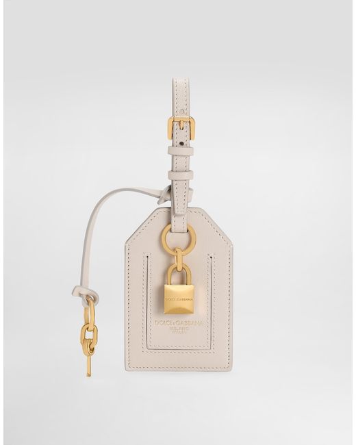 Dolce & Gabbana White Calfskin Keychain
