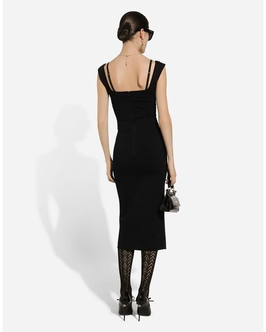 Dolce & Gabbana Black Sleeveless Viscose Knit Dress