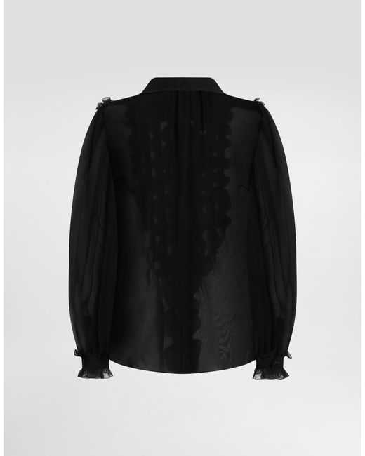 Dolce & Gabbana Black Chiffon Shirt